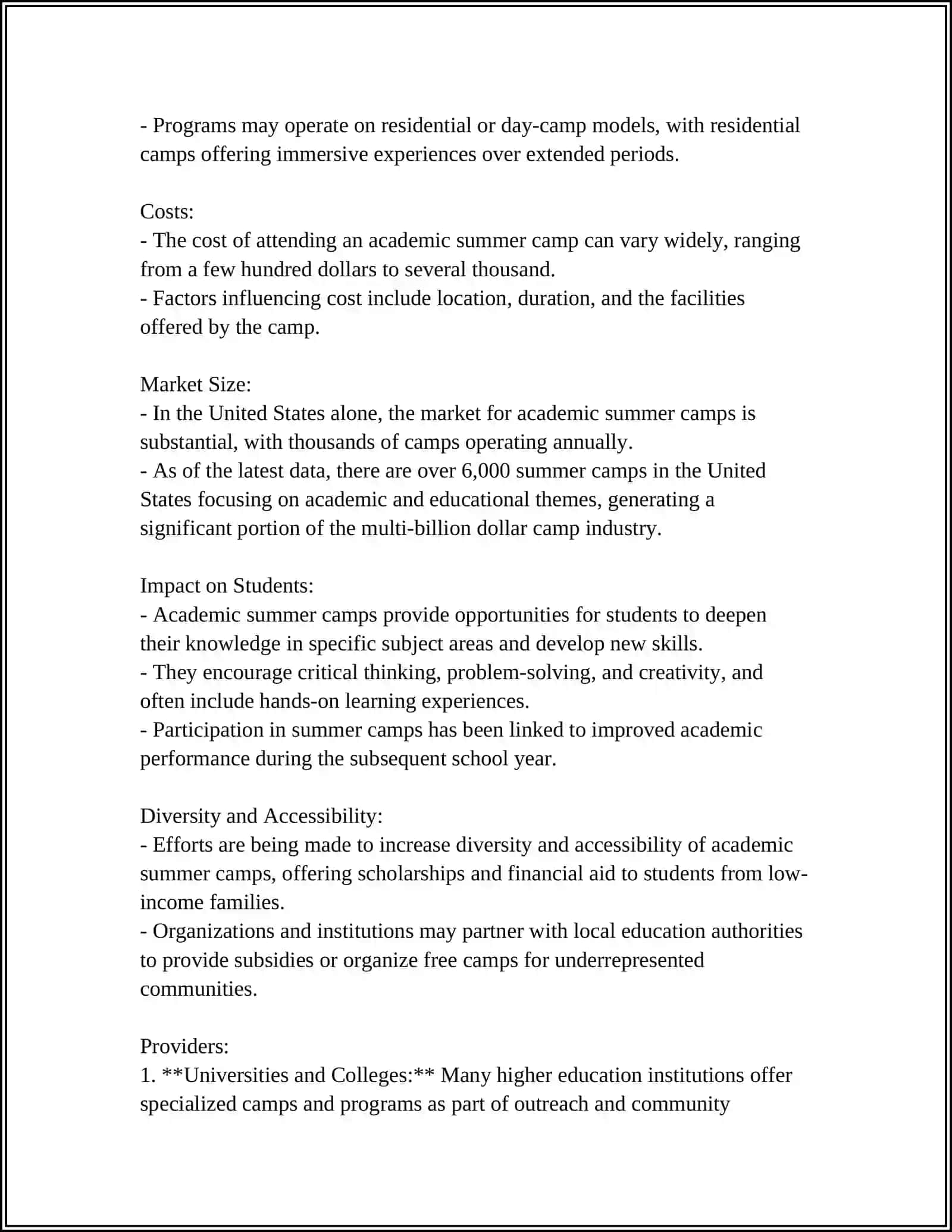 ACADEMIC SUMMER CAMPS 4