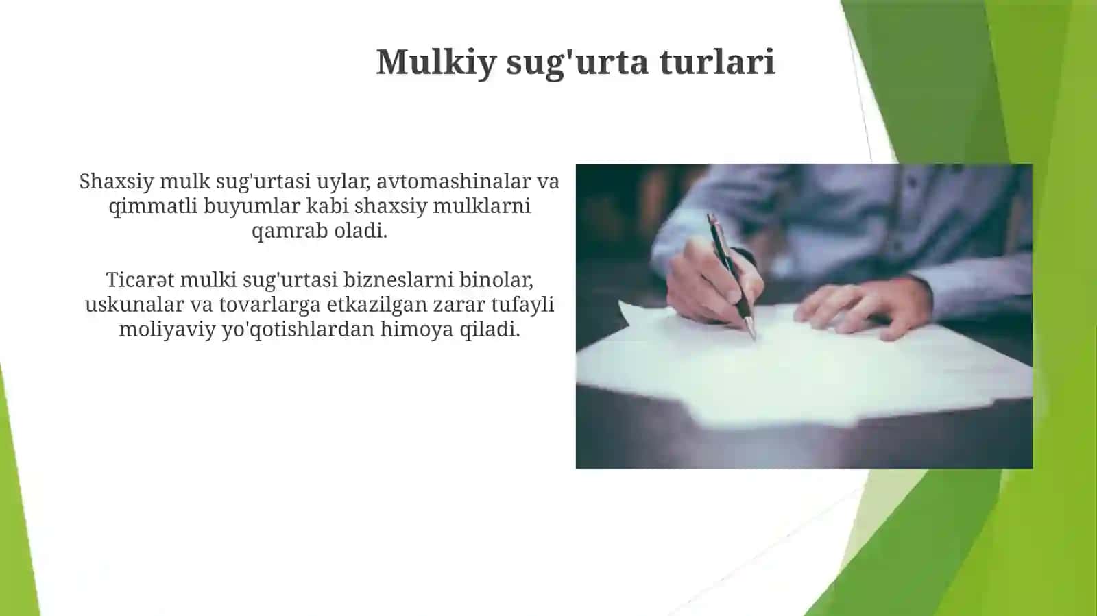 Yuridik va jismoniy shaxslarning mol-mulk sug'urtasi 4