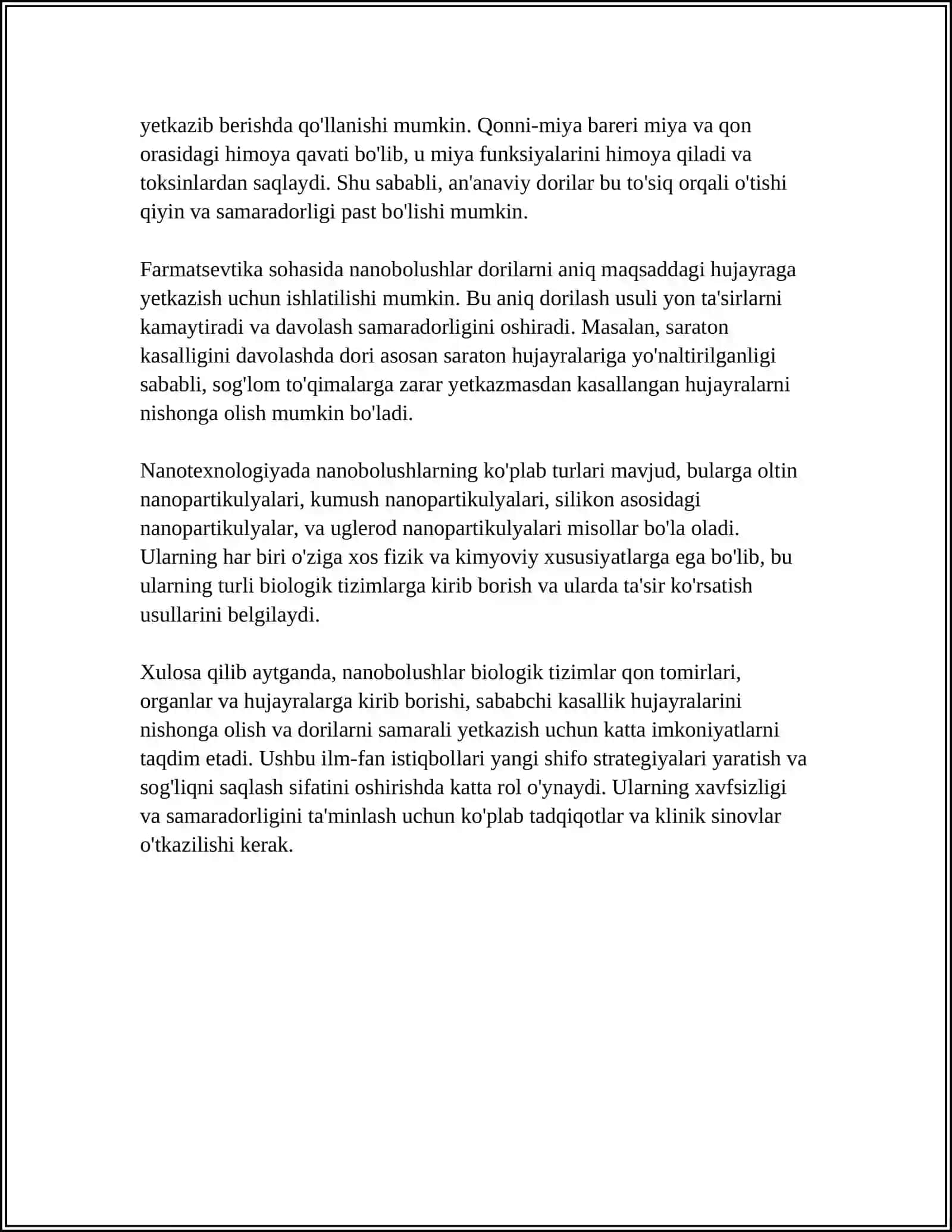 NANOBO’LAKCHALARNI TIRIK ORGANIZMGA TA'SIR ETISH MEXANIZMLARI 4