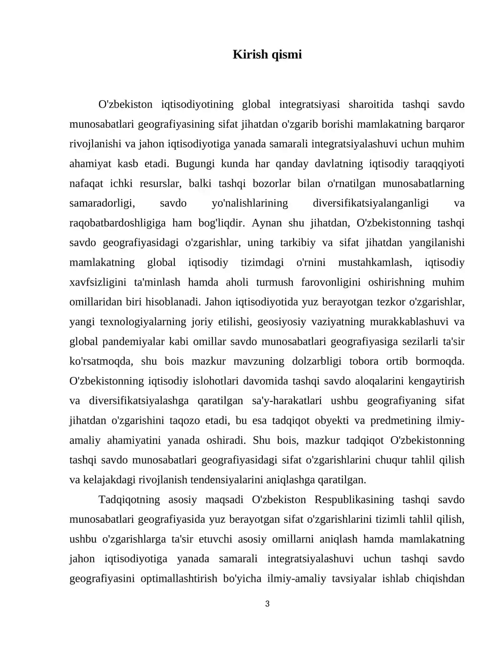 O'zbekiston tashqi savdo munosabatlari geografiyasining sifat jihatdan o'zgarib borishi 4