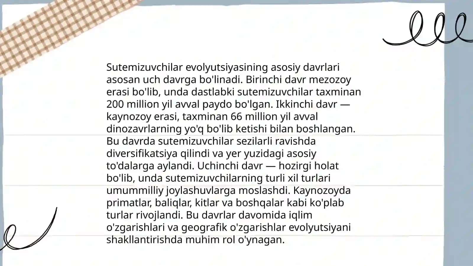 Sutemizuvchilarning kelib chiqishi va evolyutsiyasi 4