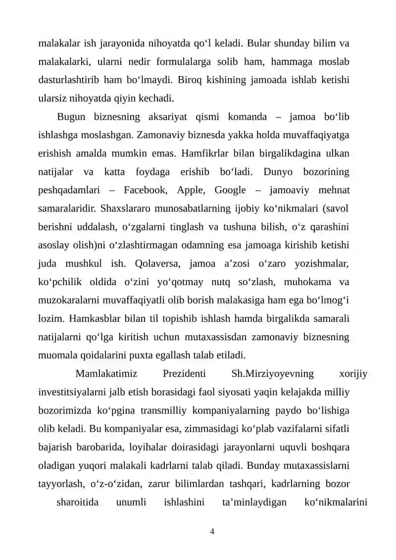 Shaxsiy rivojlanish 4