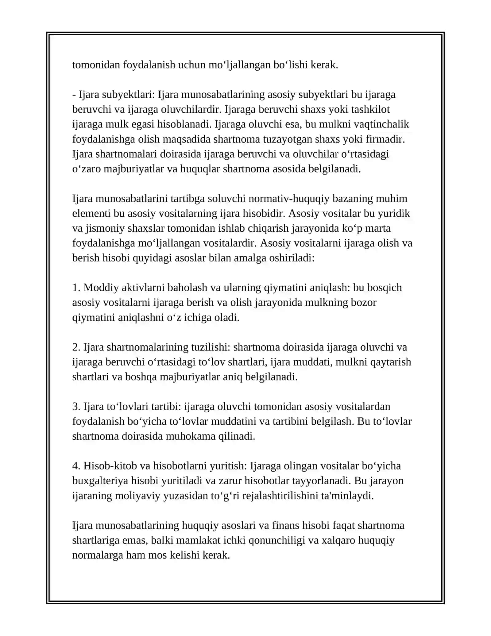 IJARA MUNOSABATLARINI TARTIBGA SOLISH 4