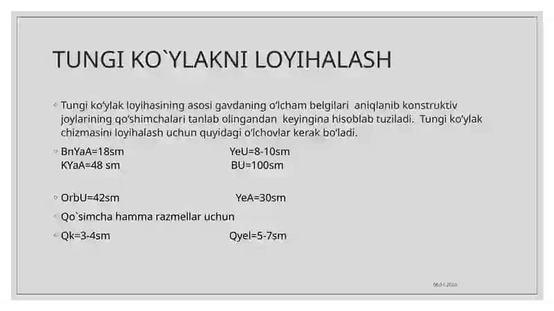 Ayollar tungi ko`ylagini modellashtirish 4