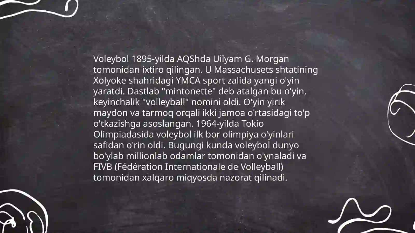 Valebol kelib chiqishi qoidalari rivojlanishi 4