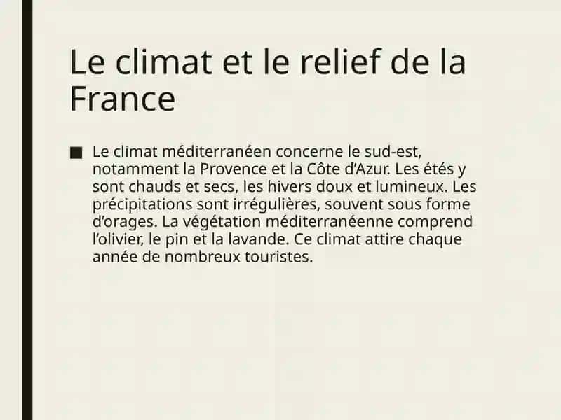 Le climat et le relief de la France 4