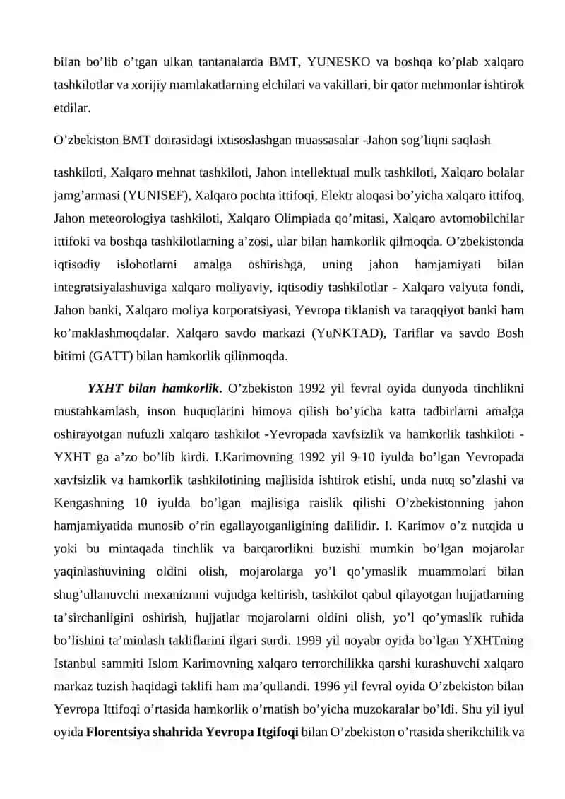 O’zbekiston va Jahon Hamjamiyati 4