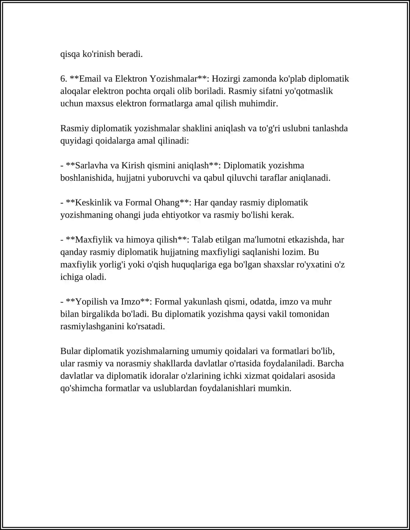 Diplomatik va Tijorat Yozishmalari 4