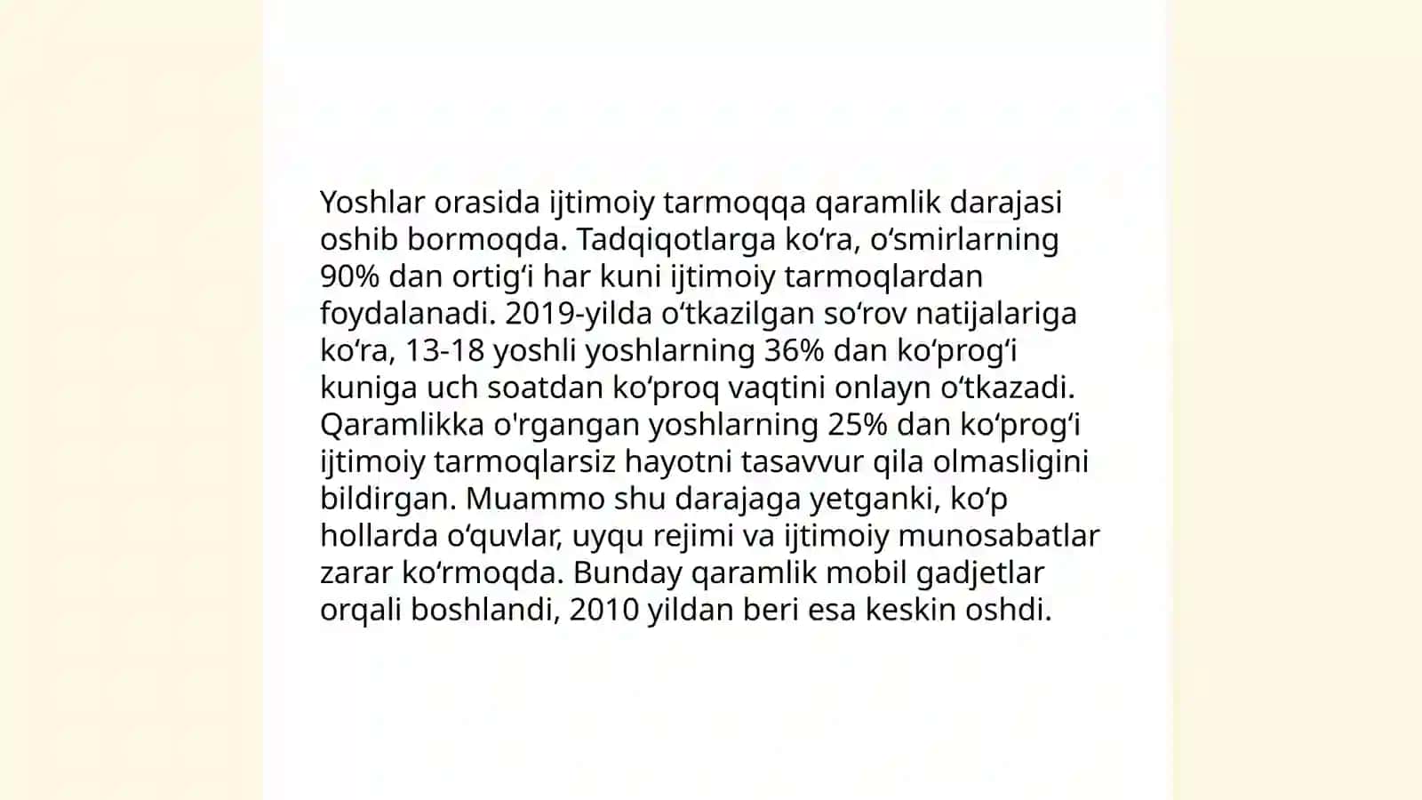 IJTIMOIY TARMOQLARGA QARAMLIK 4