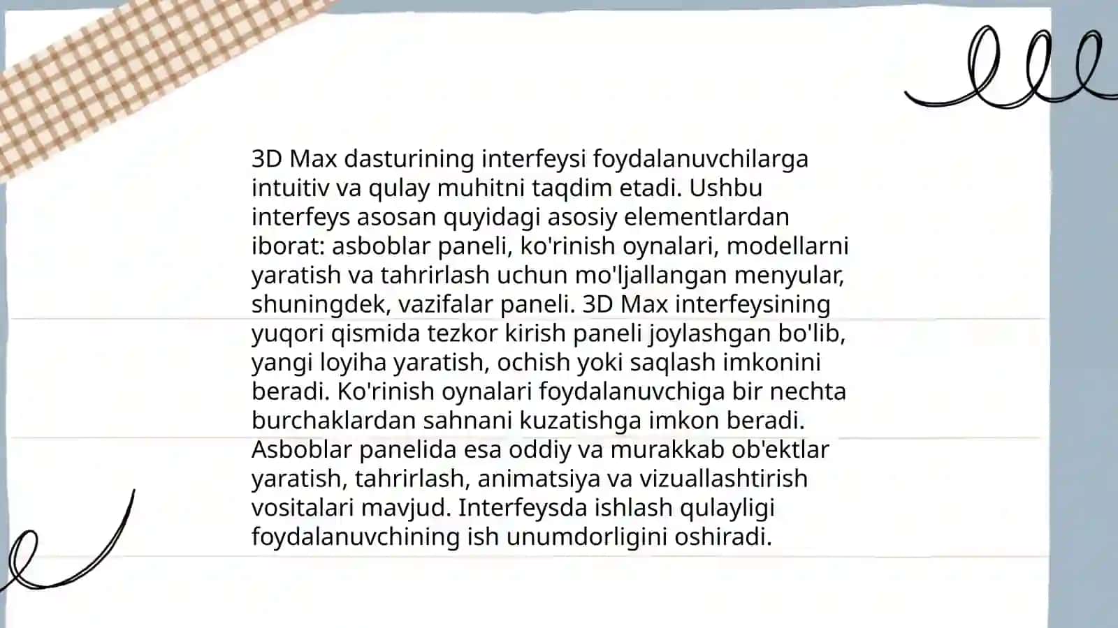 3D Max dasturi to'g'risida umumiy ma'lumot 4