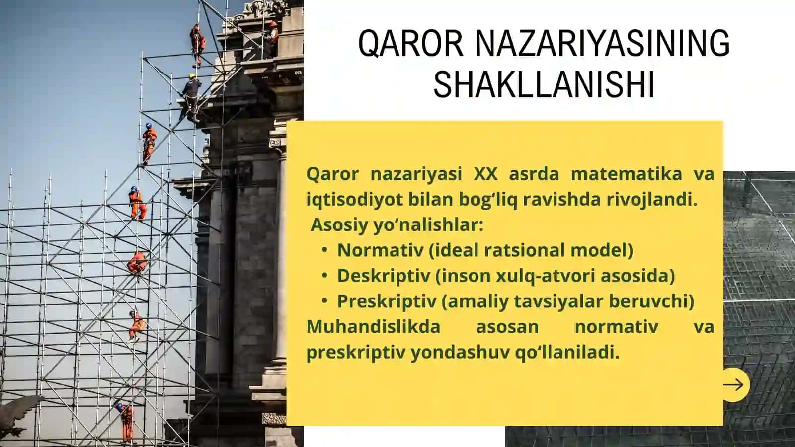 MUHANDISLIK FAOLIYATIDA QAROR QABUL QILISH 4