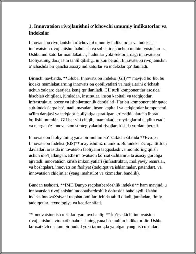 Global Innovatsion Indeksi (GII) 4
