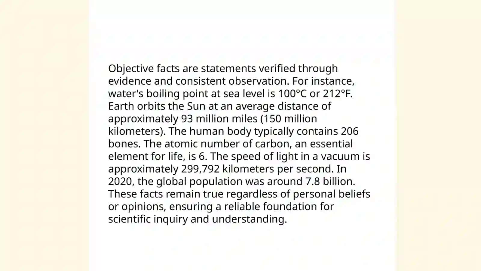 Ditinguishing facts from opinion 4