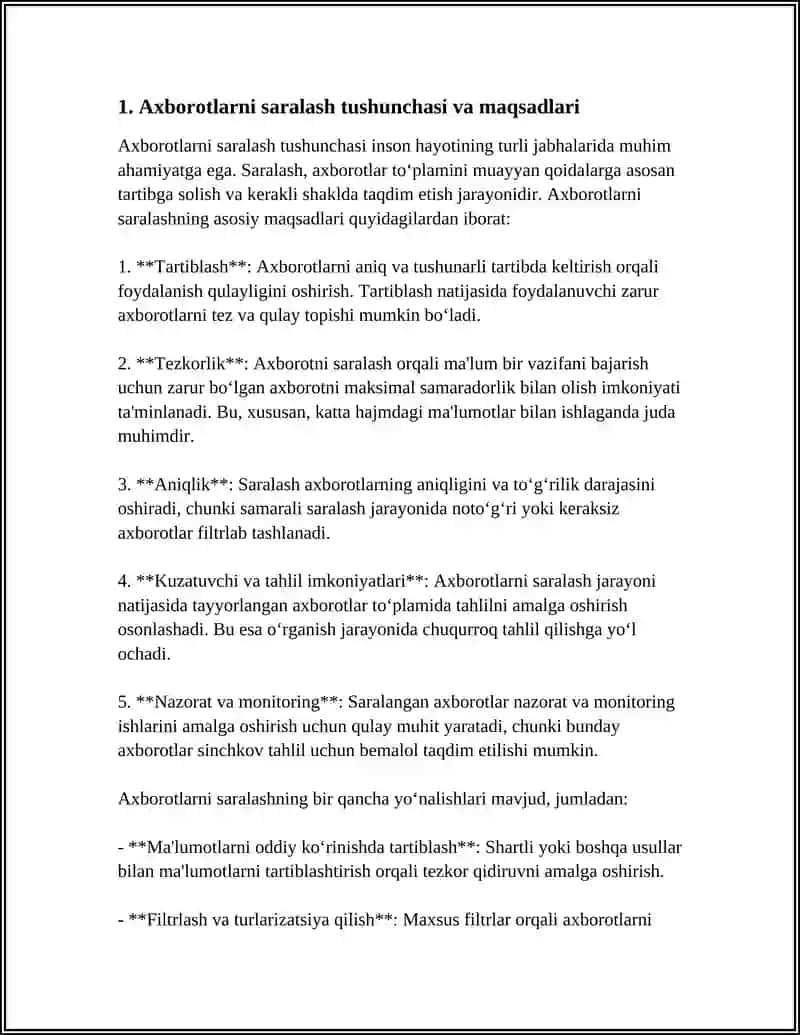 AXBOROTLARNI SARALASH AMALLARI 4