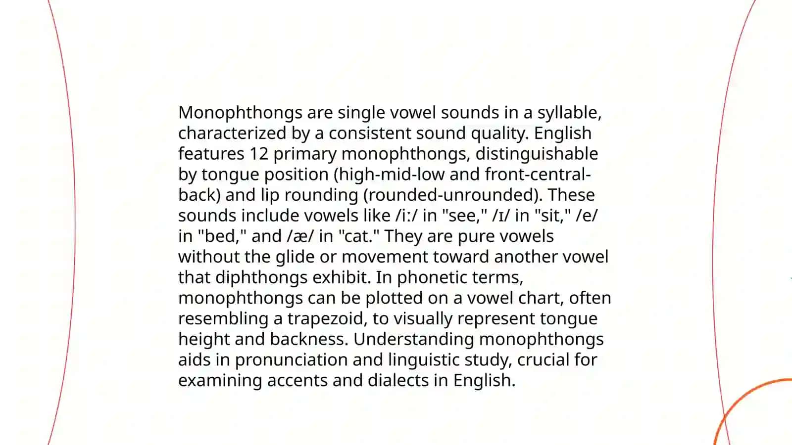 Reading rules of Monophtongs 4