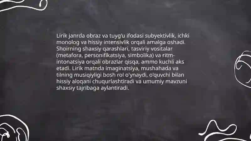 Badiiy tahlilda adabiy tur va janrga xos xususiyatlar 4