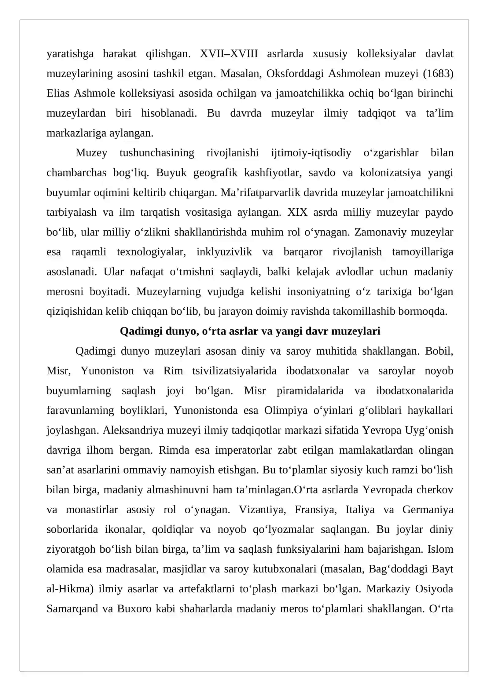 Jahon muzeylari tarixi va turizm masalalari 4