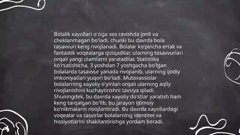 Xayolning rivojlanishi 4