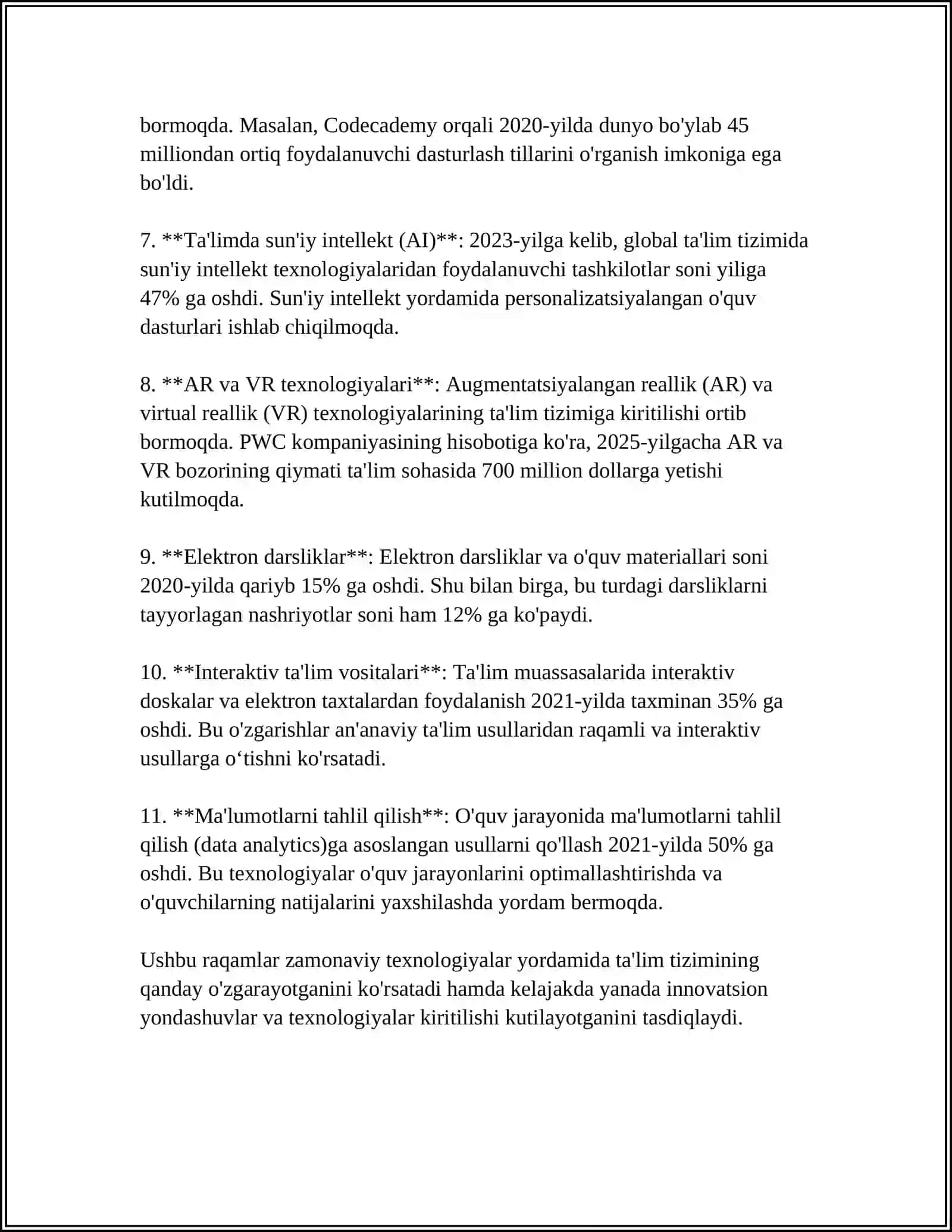 TA'LIM SOHASIDA AMALGA OSHIRILAYOTGAN ISLOHOTLAR 4