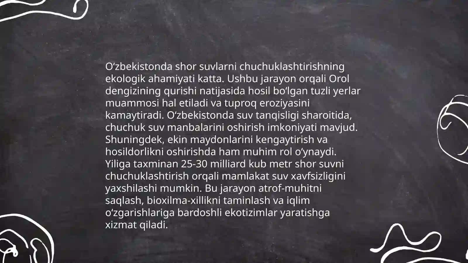 Shor suvlarni chuchuklashtirish gʻoyasi 4
