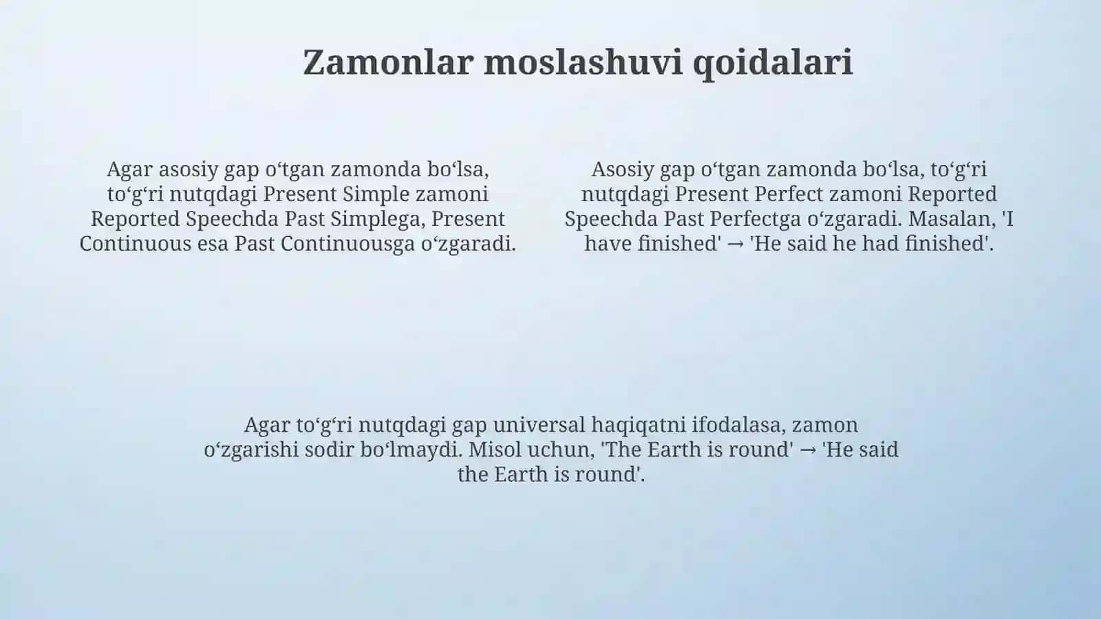 Ko'chirma gap va o'zlashtirma gap 4