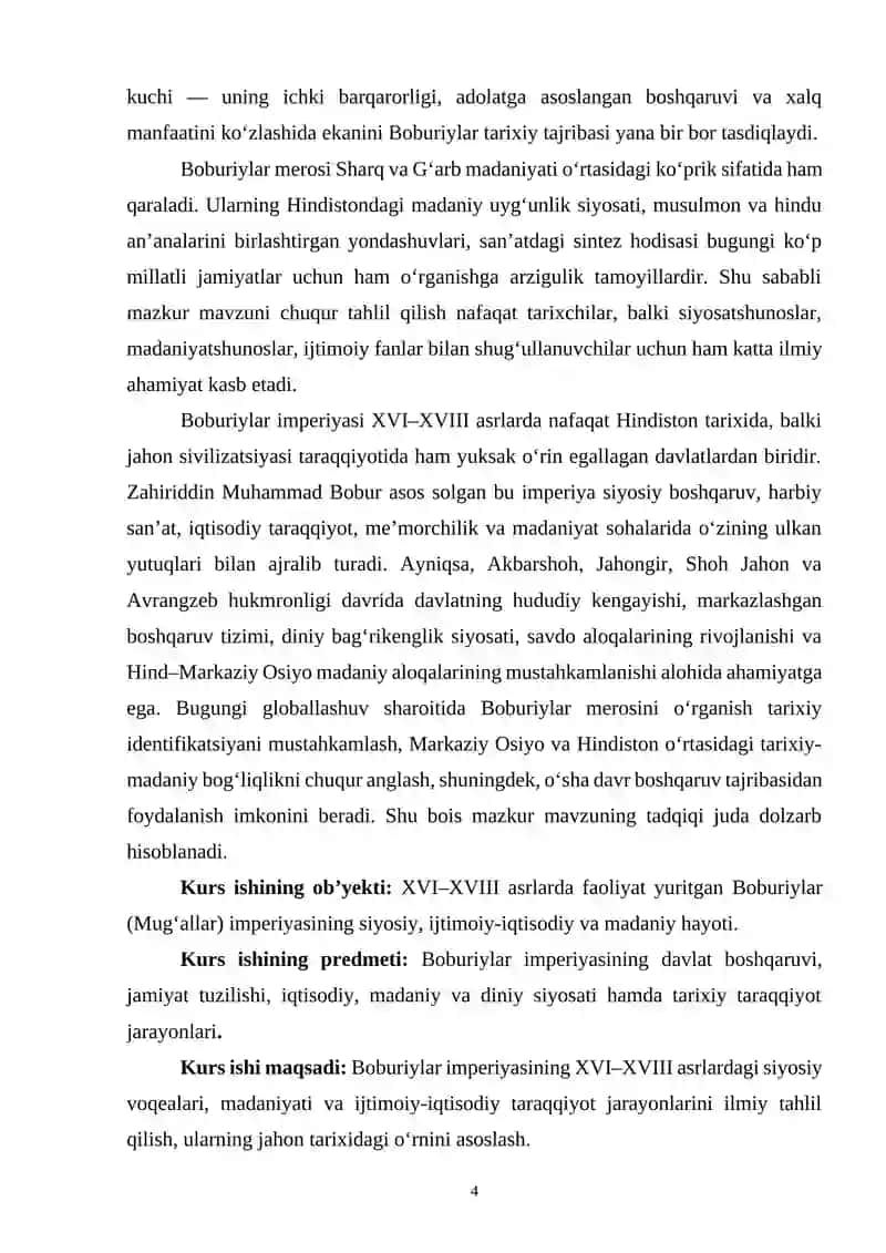XVI-XVIII asrlarda Hindistonda Boburiylar imperiyasi 4