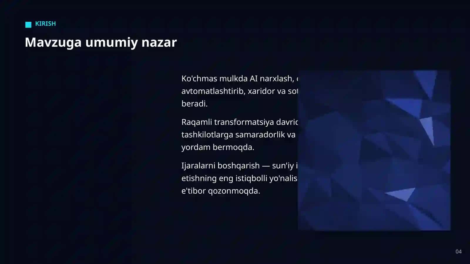 AI KO'CHMAS MULK SOHASIDA 4