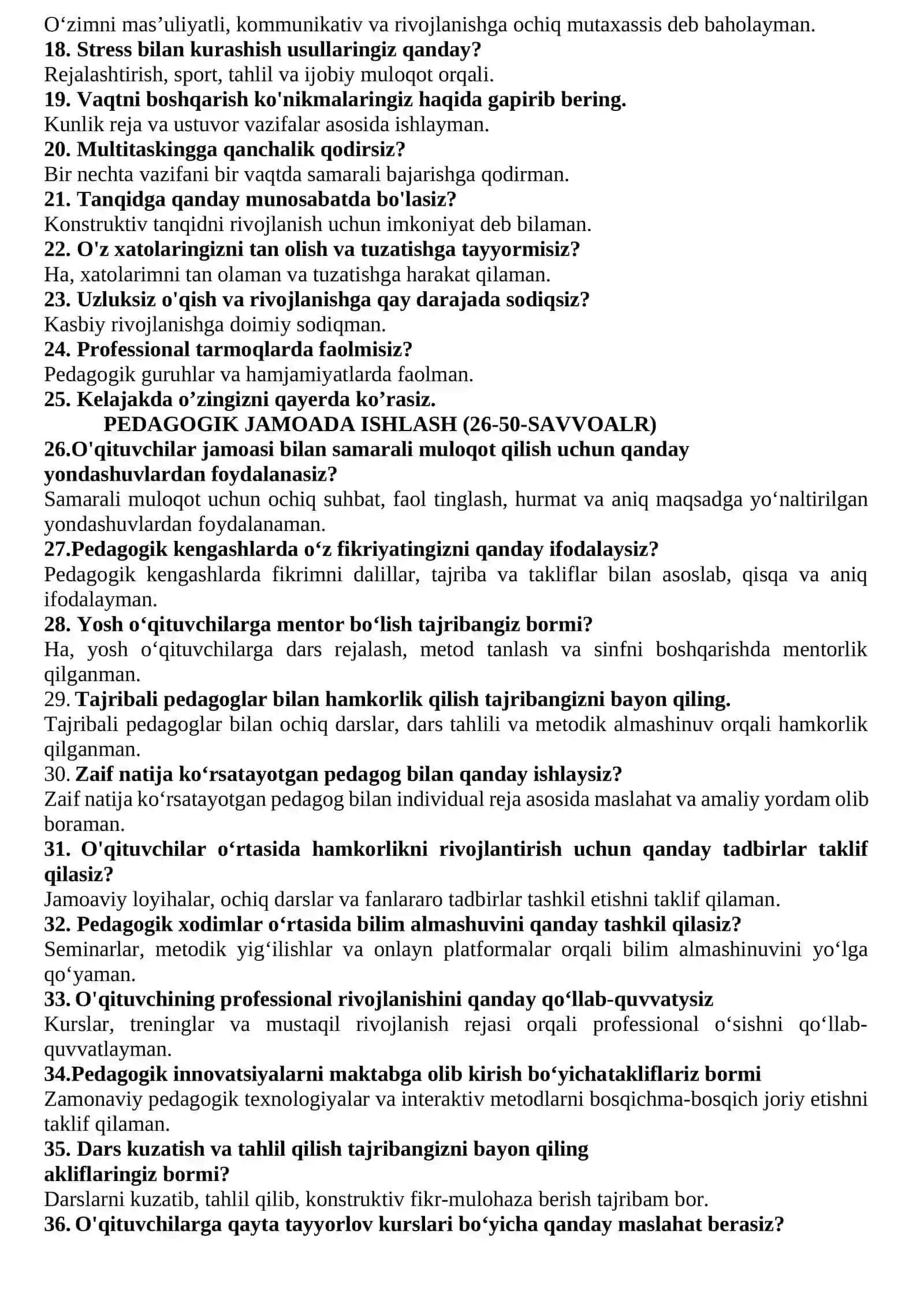 MAKTAB MASLAHATCHISI LAVOZIMIGA ISHGA KIRISHGA SUHBAT SINOVLARI 4