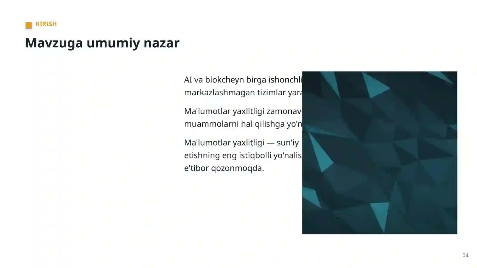 Ma'lumotlar yaxlitligi: imkoniyat va yechimlar 4