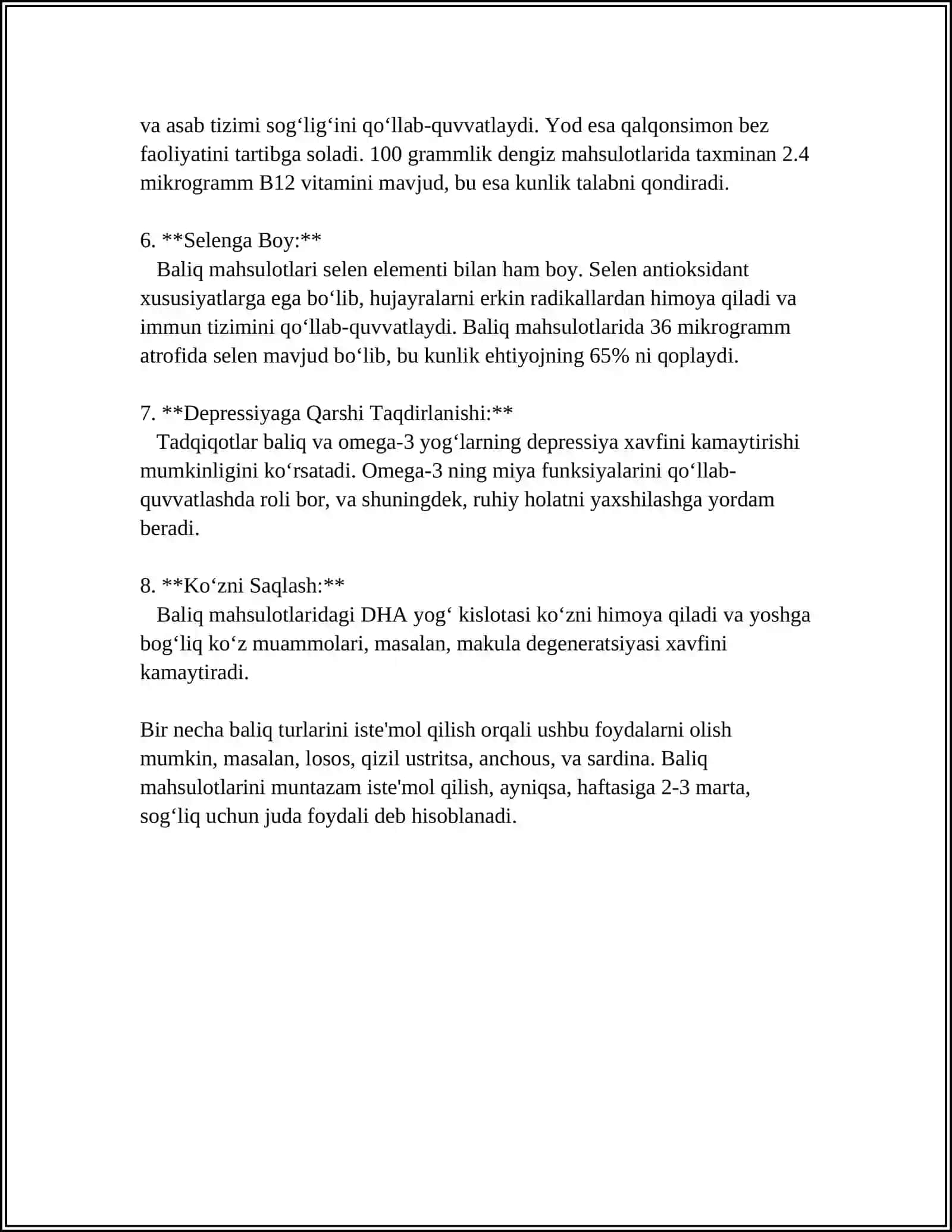 BALIQ MAHSULOTLARI MUSTAQIL ISH 4