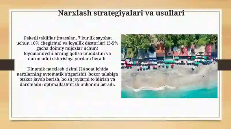 Turistik korxonalarda narx siyosati 4