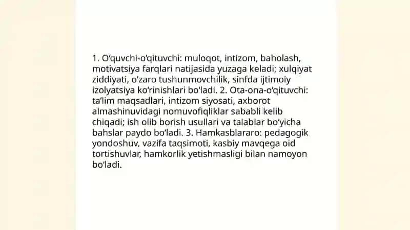Pedagagik nizolar va ularni yonini olish 4