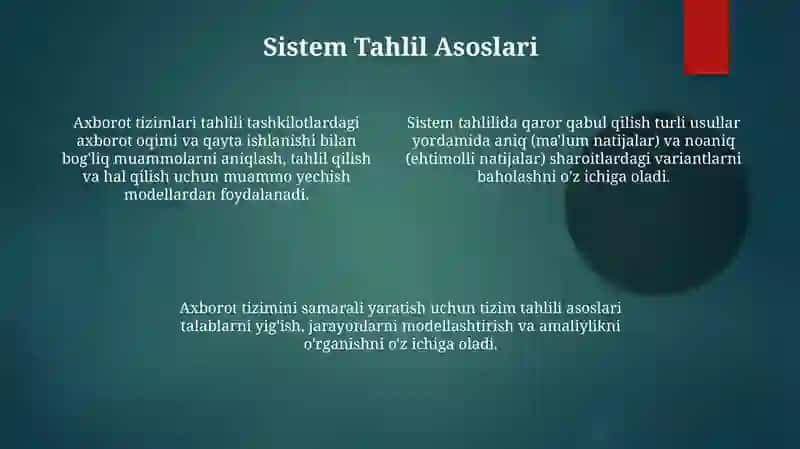 Axborot tizimlari 4