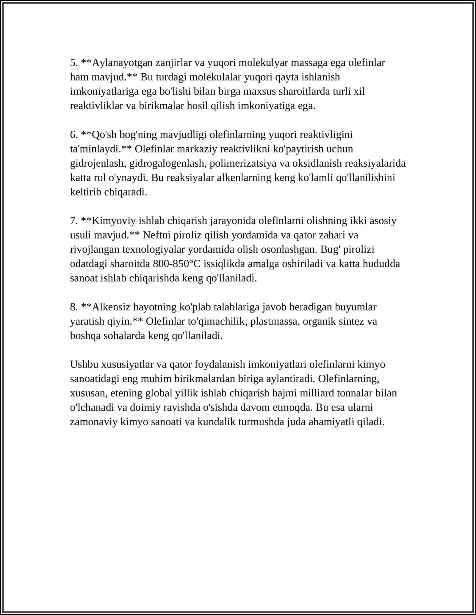 TOʻYINMAGAN VA AROMATIK OLIFENLAR 4