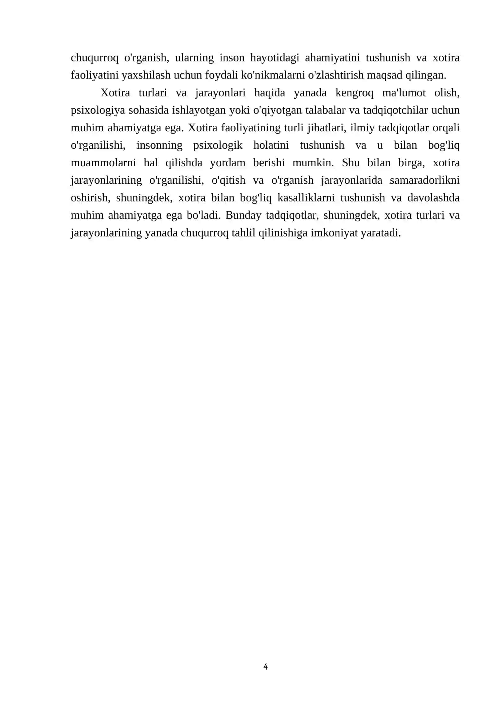 Xotira turlari va jarayonlari 4