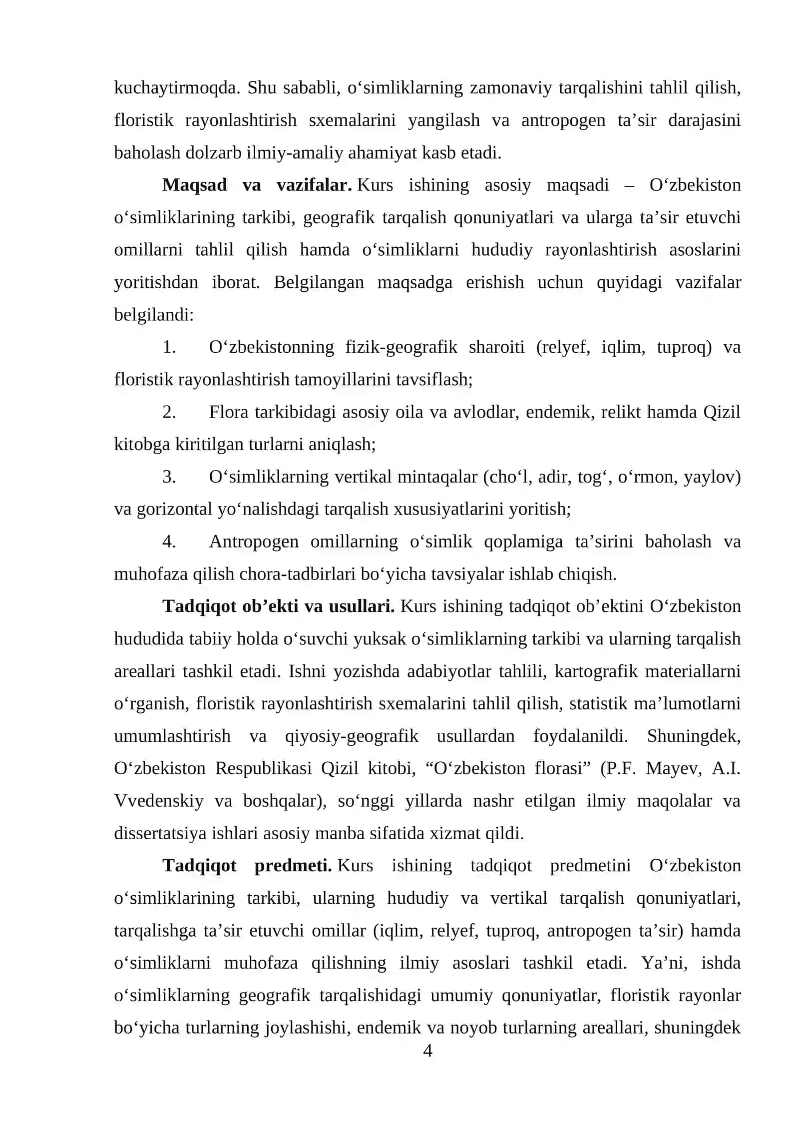 O‘zbekiston o‘simliklari va ularning tarqalishi 4