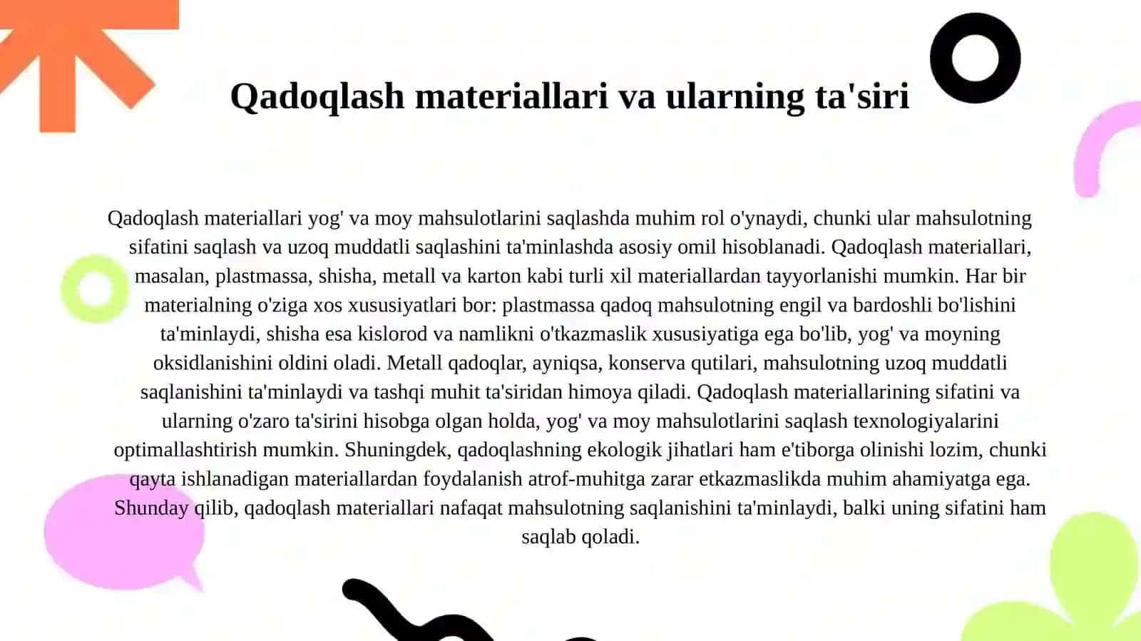 Yog' va moy mahsulotlarini saqlash texnologiyalari 4