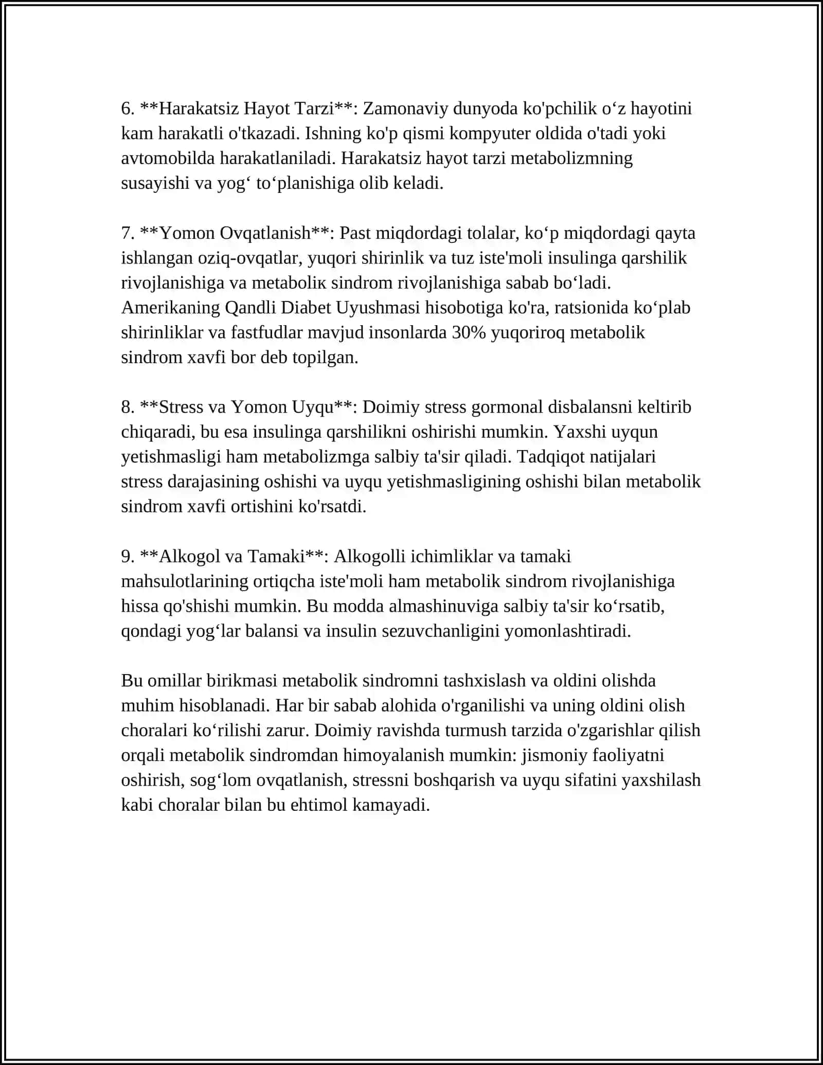 METABOLITIK SINDIROM VA 2-TIP QANDLI DIABET 4
