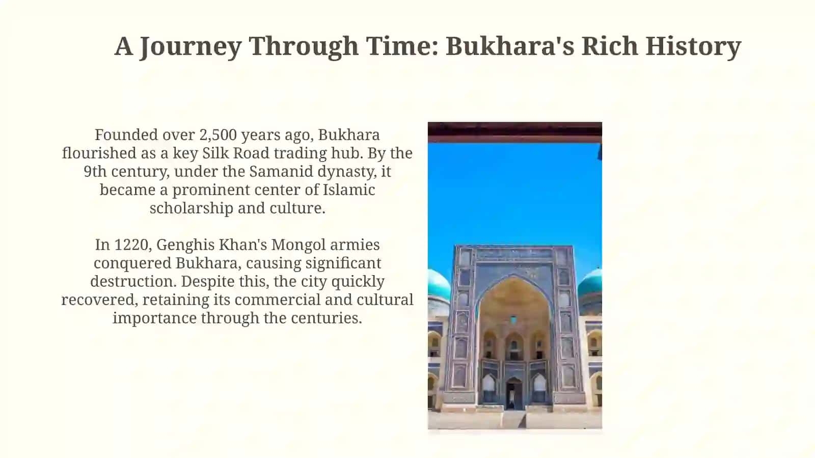 Bukhara: A Jewel of the Silk Road 4