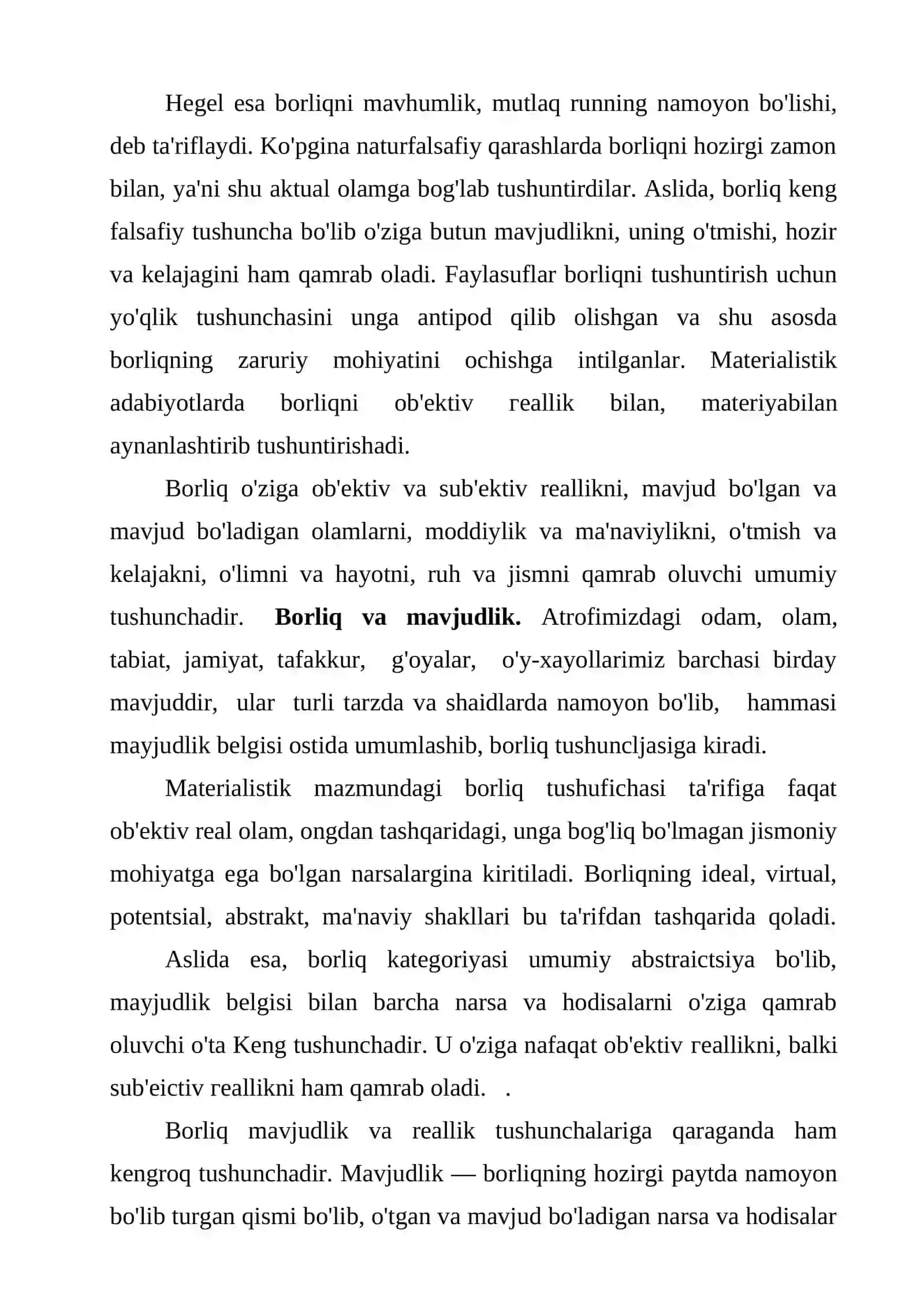 Borliq va tabiat falsafasi 4
