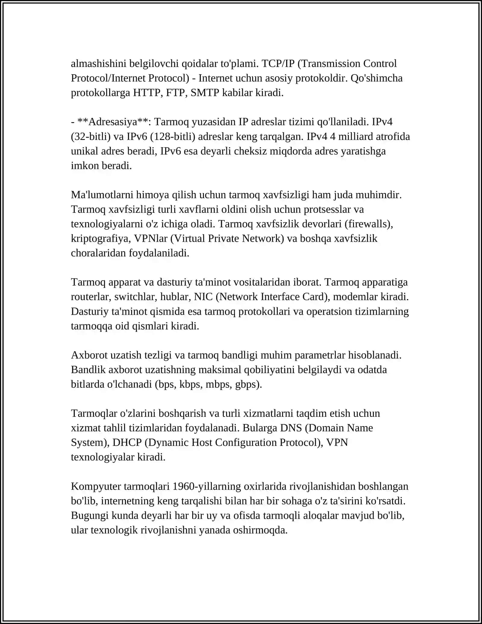 KOMPYUTER TARMOQLARI TUSHUNCHASI VA TURLARI 4