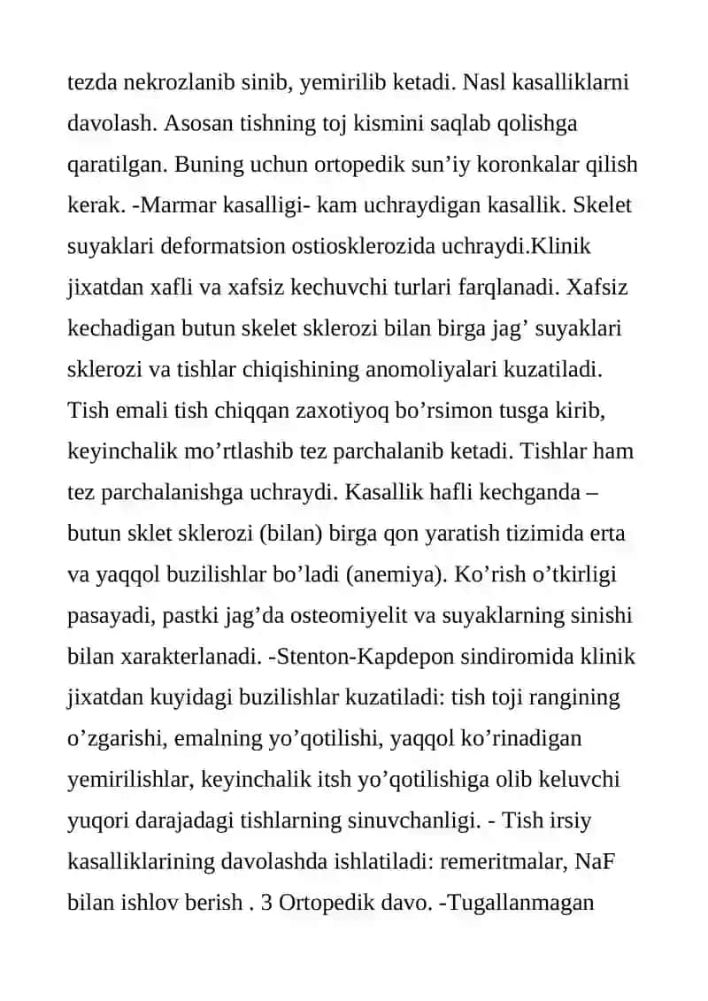 Tish qattiq to’qimalarining nasliy kasalliklari 4