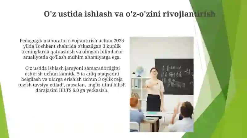 O‘QITUVCHINING KASBIY KOMPETENTLIK SIFATLARINI RIVOJLANTIRISH 4