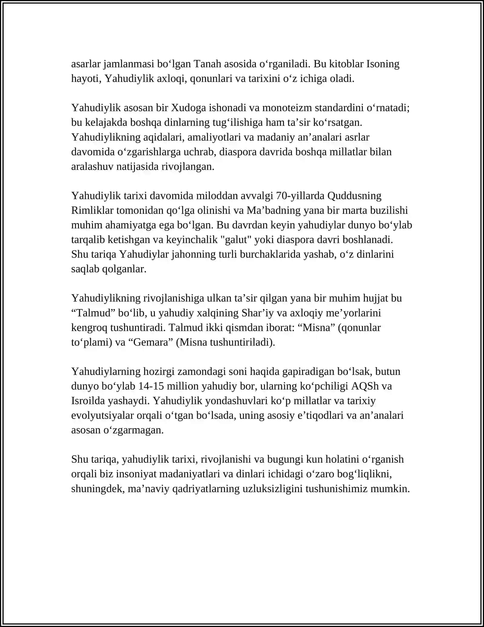 YAHUDIYLIK DINING YUZAGA KELISHI 4
