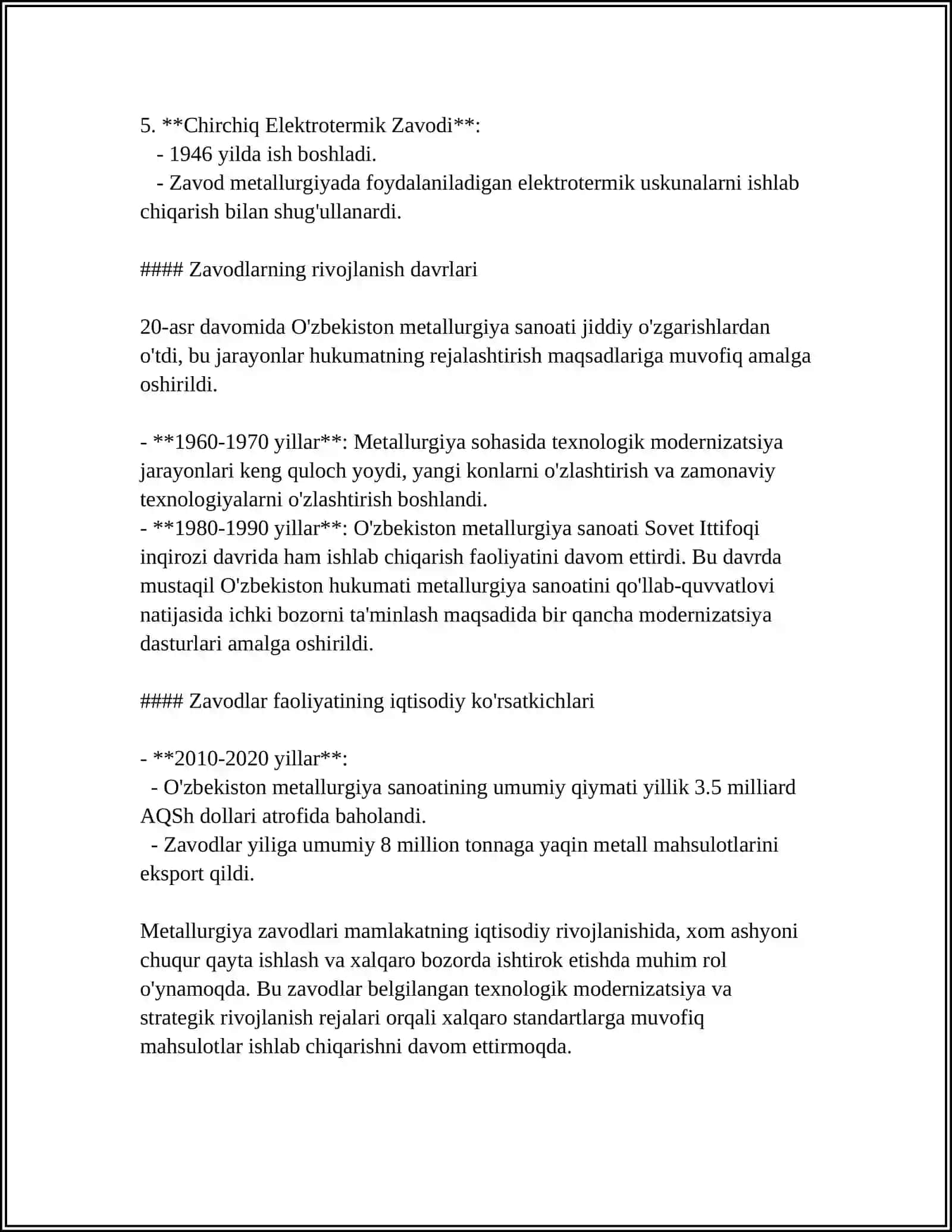 METALLURGIYA ZAVODI HAQIDA MA'LUMOT 4