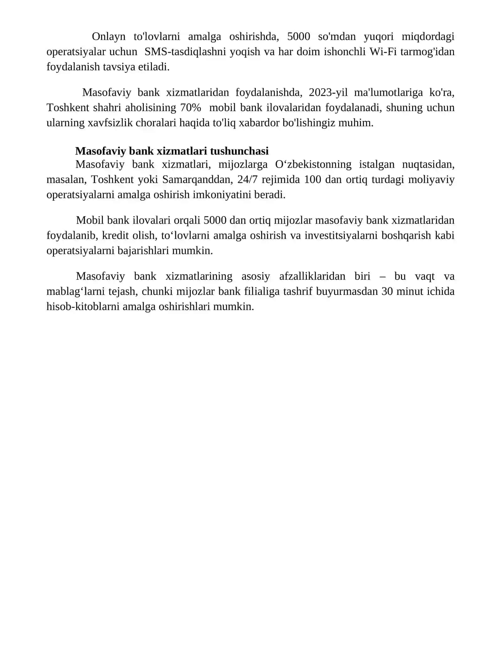 Raqamli bank tizimida masofaviy bank xizmatlari 4