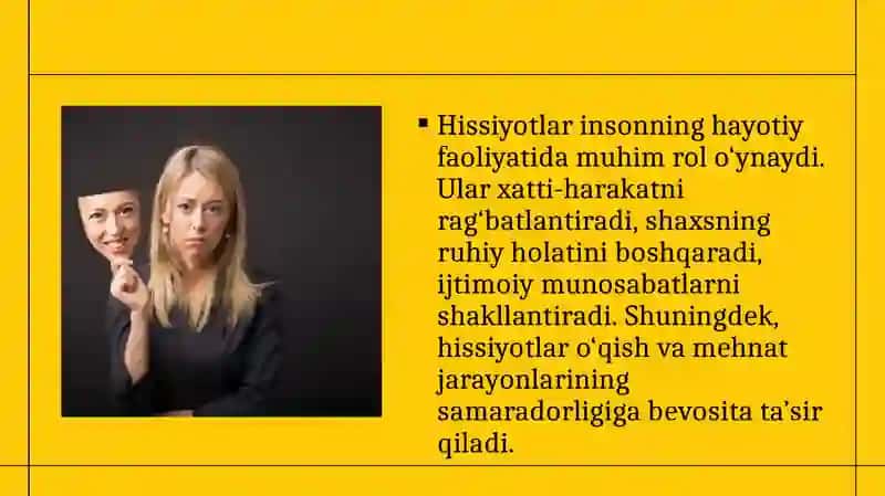 Hissiyotlar emotsional munosabatlar sifatida 4