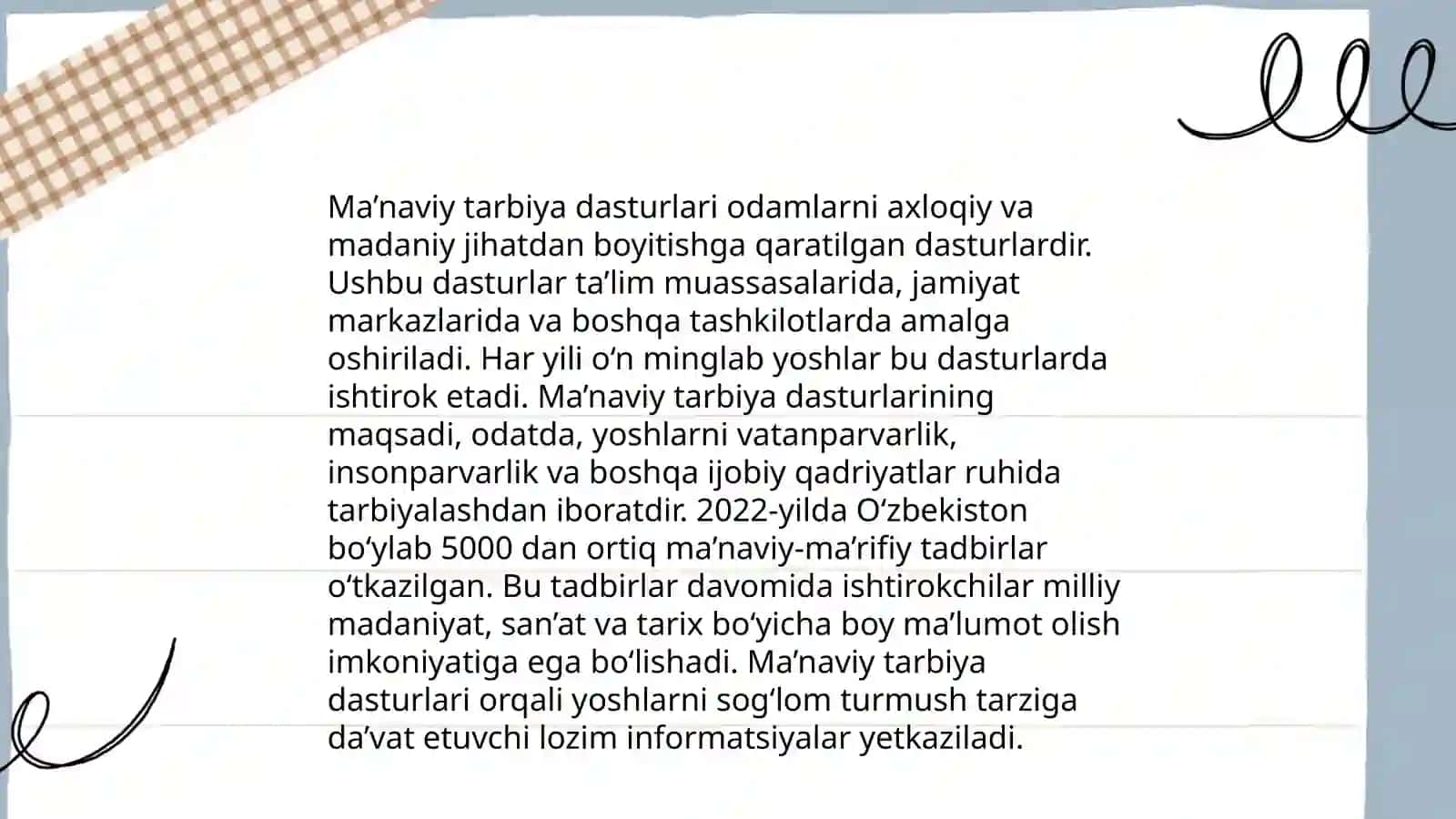 Ma'naviy O'zgarishlar 4