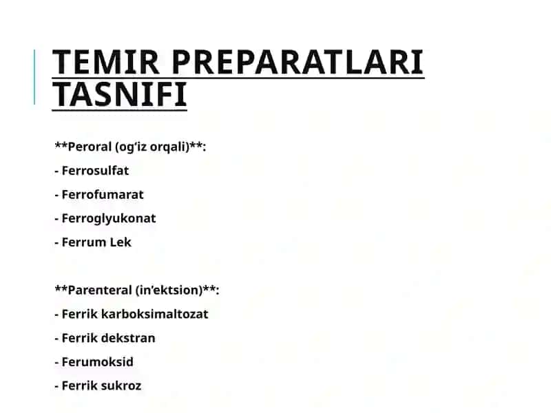 Temir saqlovchi dori vositalarining qiyosiy tahlili 4