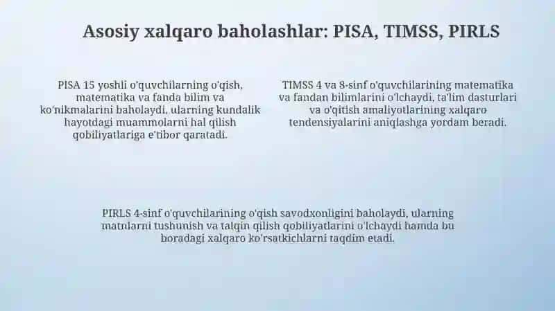 Xalqaro baholash tadqiqotlari tahlili 4